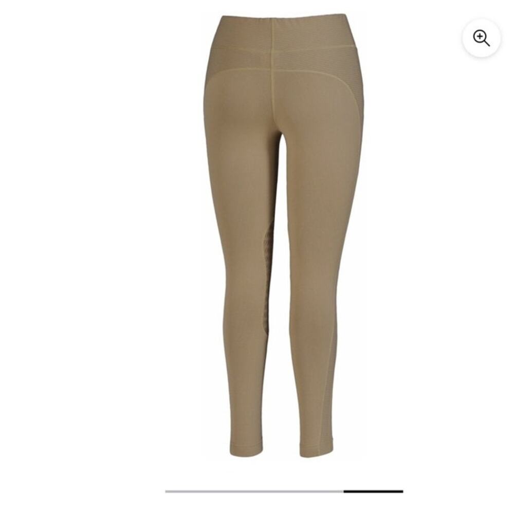 TuffRider Ventilated Schooling Tights Size S Small Tan - Picture 4 of 9